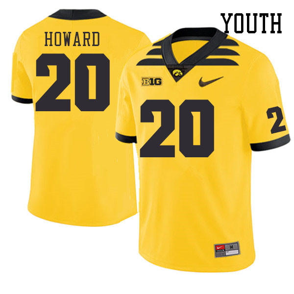 Youth #20 Dayton Howard Iowa Hawkeyes College Football Jerseys Stitched Sale-Gold
